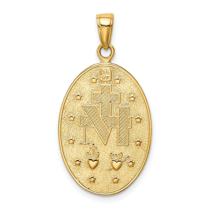 Lovely Rita's Pendants & Charms No Engraving 14k Yellow Gold Miraculous Oval Medal Pendant