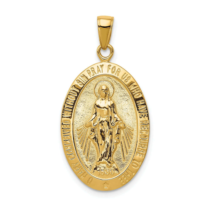 Lovely Rita's Pendants & Charms No Engraving 14k Yellow Gold Miraculous Oval Medal Pendant