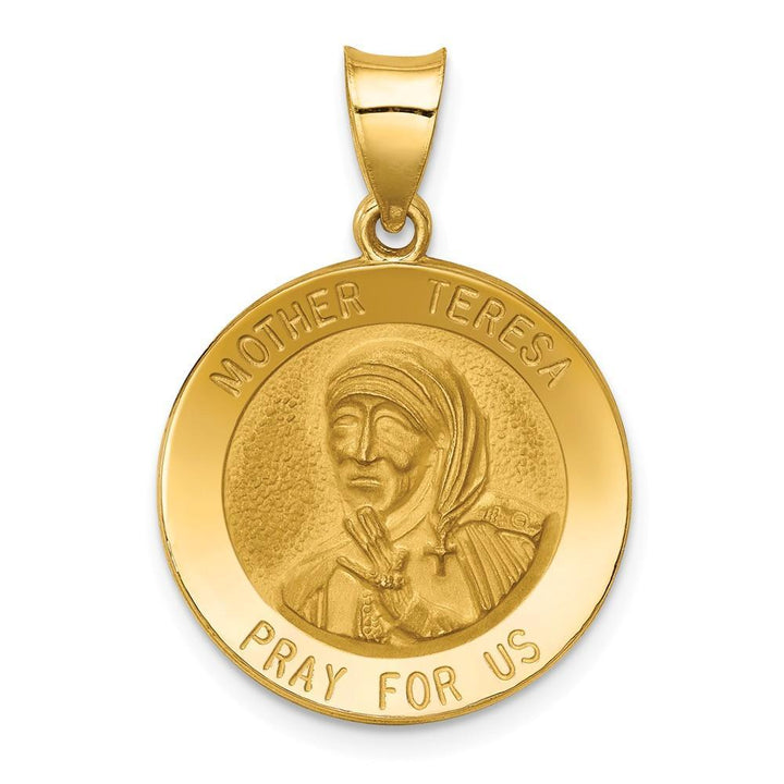 Lovely Rita's Pendants & Charms No Engraving 14k Yellow Gold Mother Teresa Medal Pendant