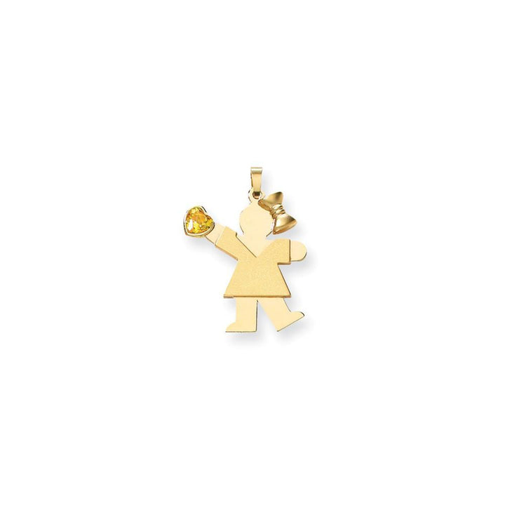 Lovely Rita's Pendants & Charms No Engraving 14k Yellow Gold Nov. Birthstone Kiss Girl Charm