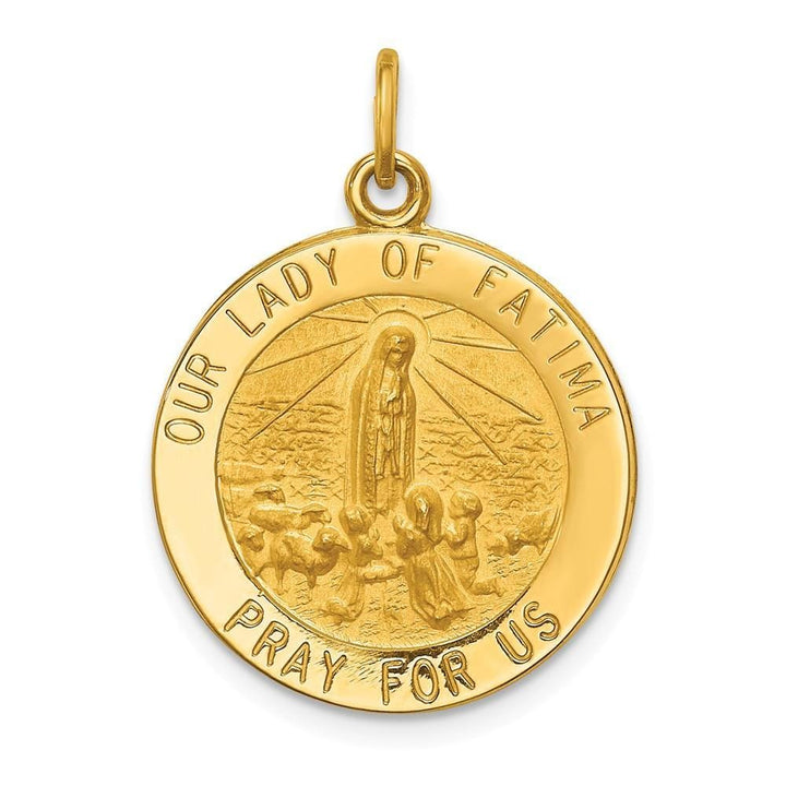 Lovely Rita's Pendants & Charms No Engraving 14k Yellow Gold Our Lady of Fatima Medal Pendant