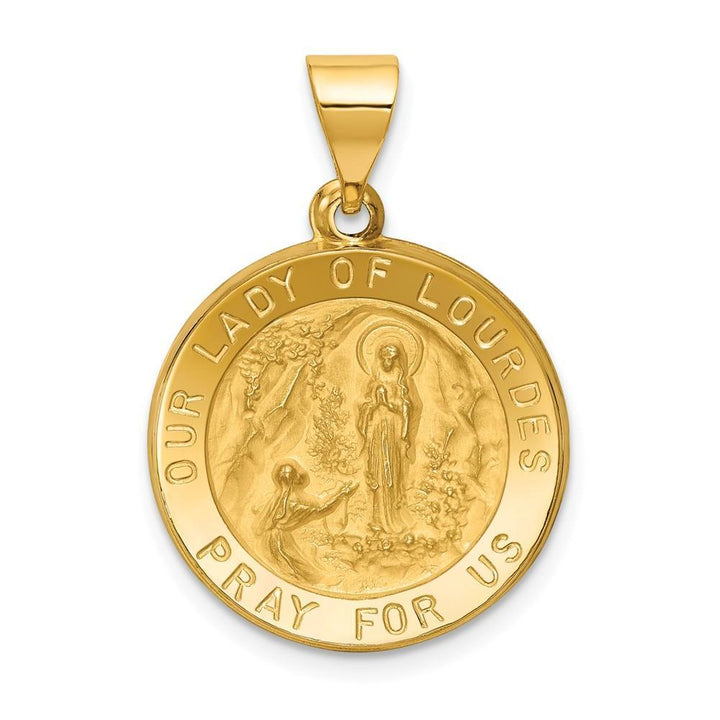 Lovely Rita's Pendants & Charms No Engraving 14k Yellow Gold Our Lady of Lourdes Medal Pendant
