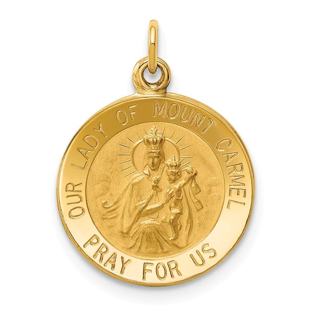 Lovely Rita's Pendants & Charms No Engraving 14k Yellow Gold Our Lady of Mount Carmel Medal