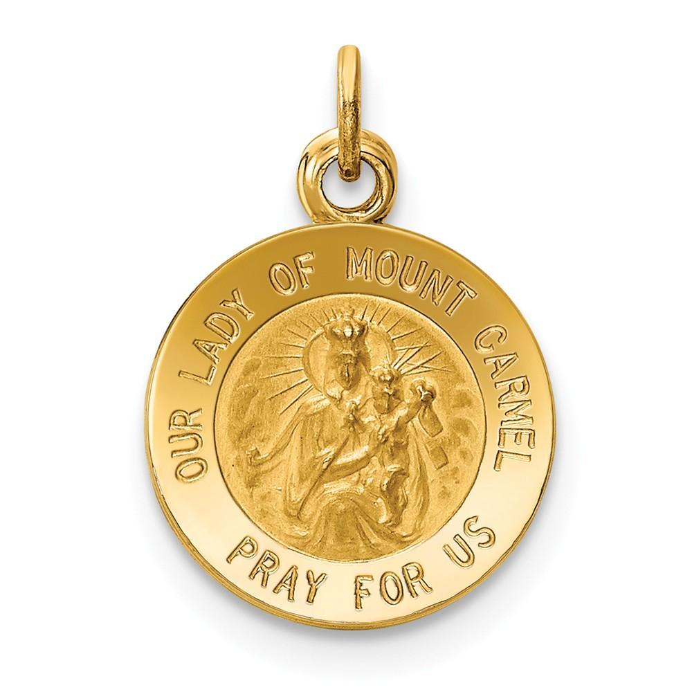 Lovely Rita's Pendants & Charms No Engraving 14k Yellow Gold Our Lady of Mt. Carmel Medal