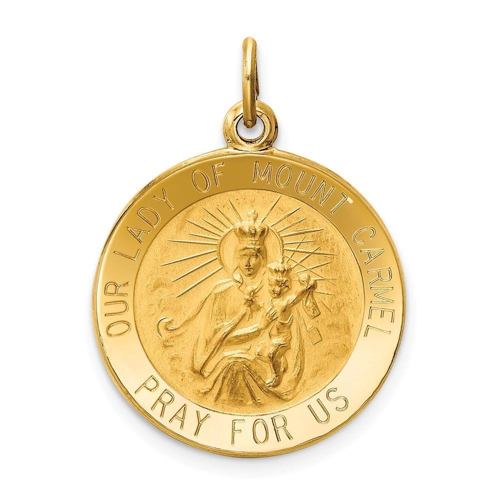 Lovely Rita's Pendants & Charms No Engraving 14k Yellow Gold Our Lady of Mt. Carmel Medal