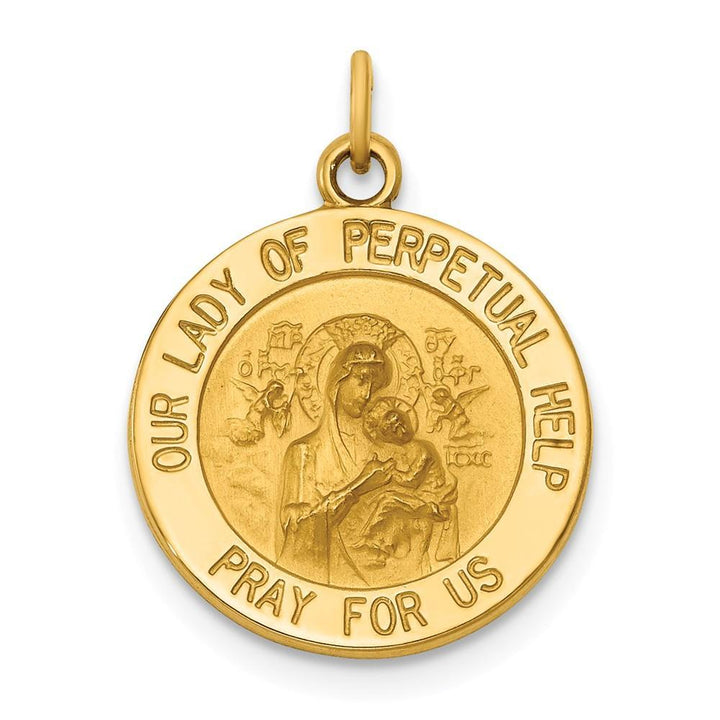 Lovely Rita's Pendants & Charms No Engraving 14k Yellow Gold Our Lady of Perpetual Help Medal