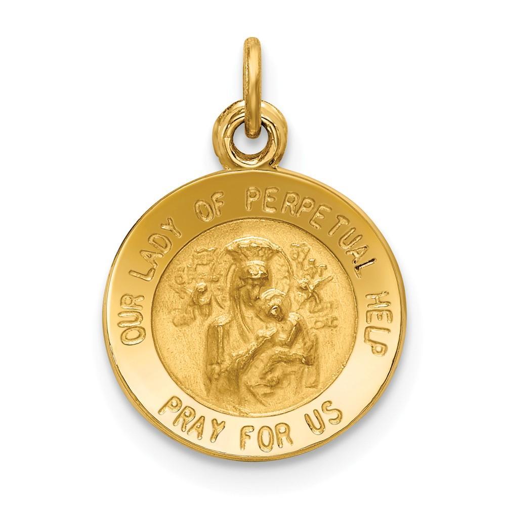 Lovely Rita's Pendants & Charms No Engraving 14k Yellow Gold Our Lady of Perpetual Help Medal