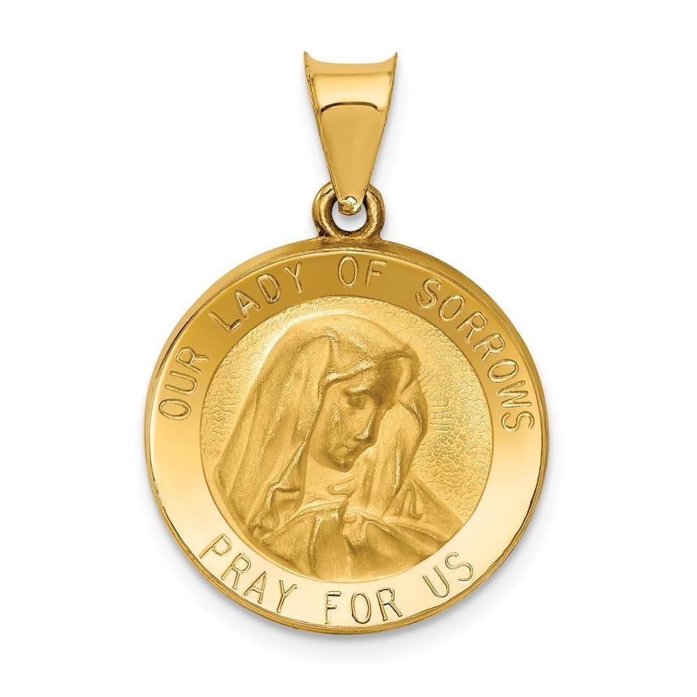 Lovely Rita's Pendants & Charms No Engraving 14k Yellow Gold Our Lady of Sorrows Medal