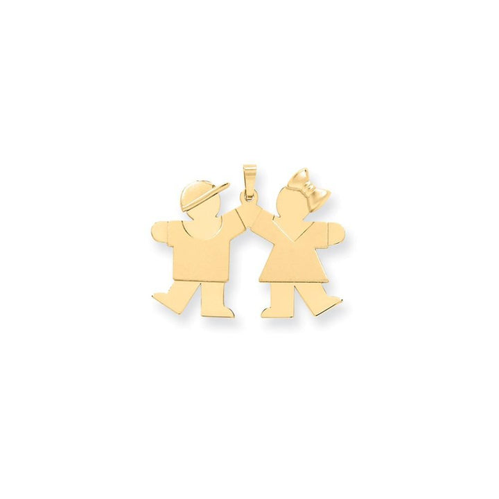 Lovely Rita's Pendants & Charms No Engraving 14k Yellow Gold Polished Boy-Girl Twins Kiss Charm