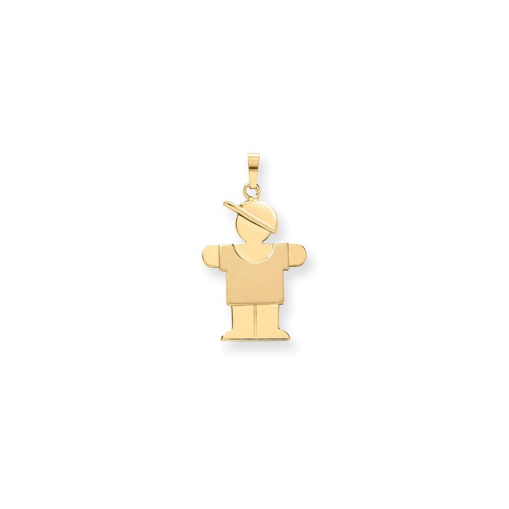 Lovely Rita's Pendants & Charms No Engraving 14k Yellow Gold Polished Boy With Hat Hugs Charm