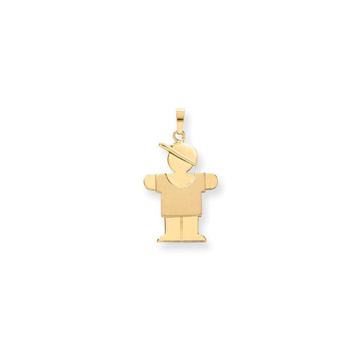 Lovely Rita's Pendants & Charms No Engraving 14k Yellow Gold Polished Boy With Hat Hugs Charm