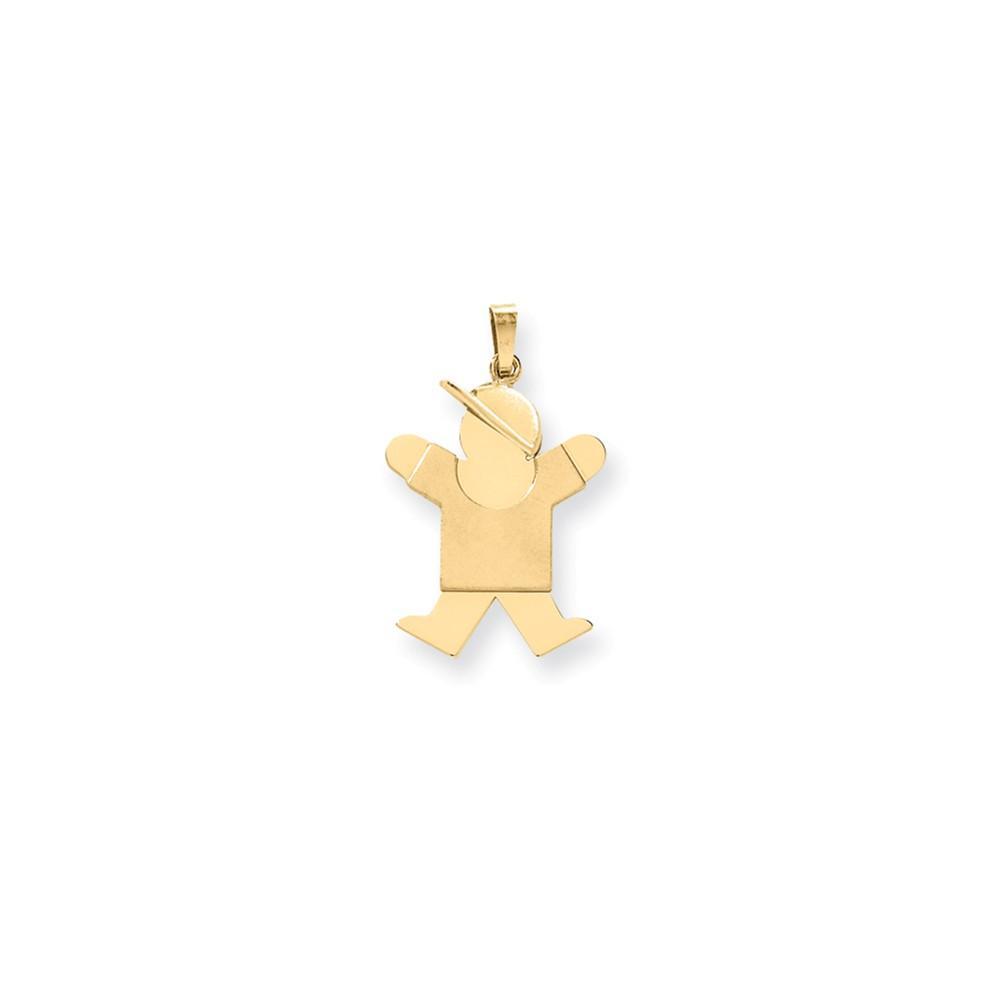 Lovely Rita's Pendants & Charms No Engraving 14k Yellow Gold Polished Boy With Hat Joy Charm