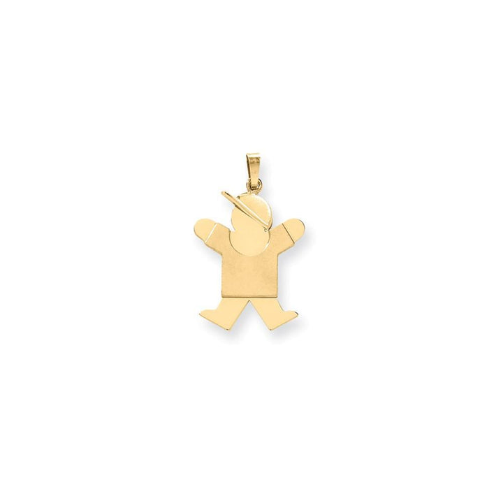 Lovely Rita's Pendants & Charms No Engraving 14k Yellow Gold Polished Boy With Hat Joy Charm