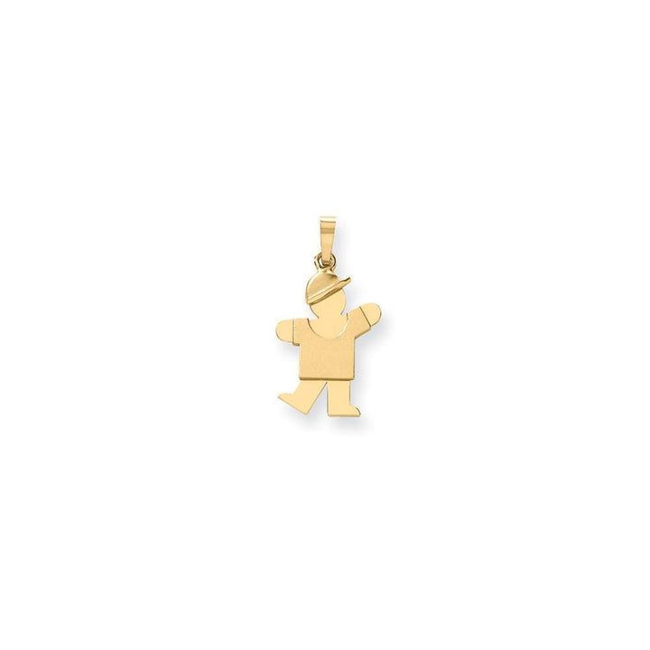 Lovely Rita's Pendants & Charms No Engraving 14k Yellow Gold Polished Boy With Hat Kiss Charm