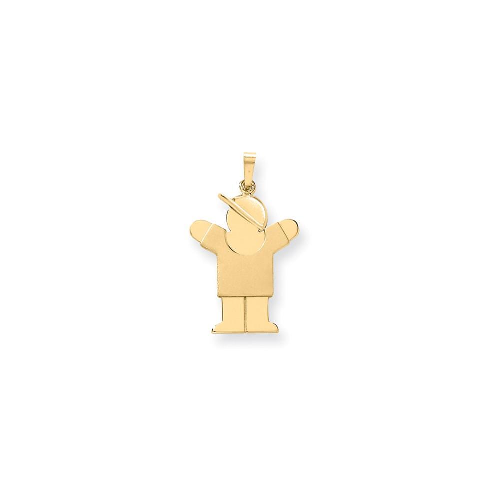 Lovely Rita's Pendants & Charms No Engraving 14k Yellow Gold Polished Boy With Hat Love Charm