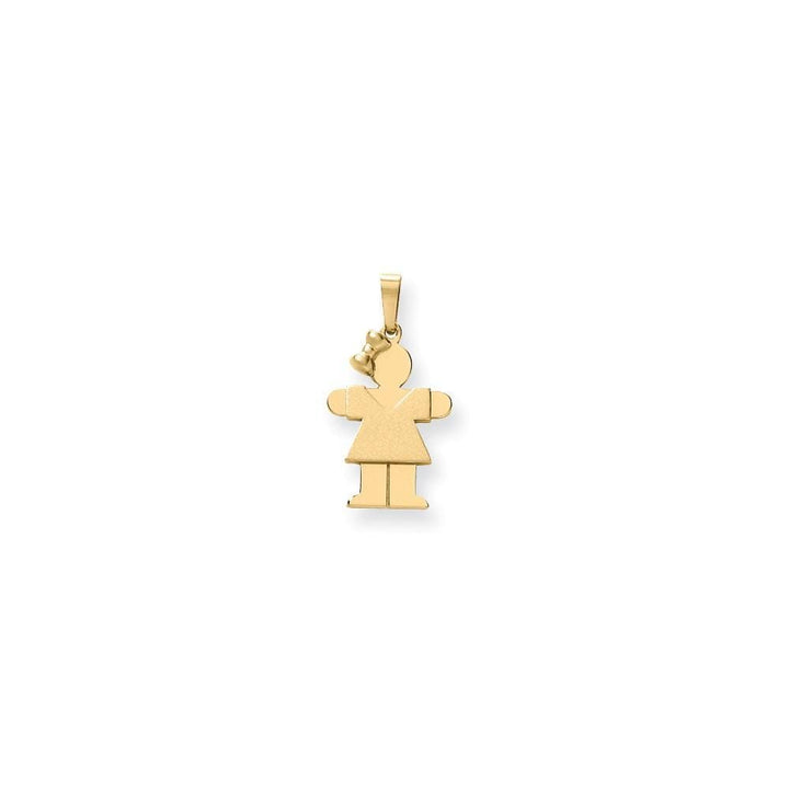 Lovely Rita's Pendants & Charms No Engraving 14k Yellow Gold Polished Girl With Bow Hugs Charm