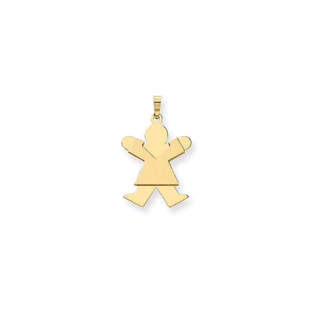 Lovely Rita's Pendants & Charms No Engraving 14k Yellow Gold Polished Joy Girl Jumping Charm