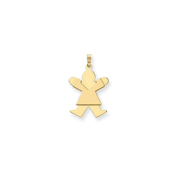 Lovely Rita's Pendants & Charms No Engraving 14k Yellow Gold Polished Joy Girl Jumping Charm