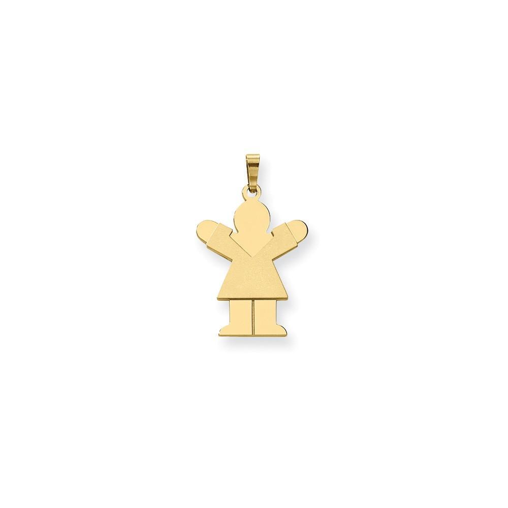 Lovely Rita's Pendants & Charms No Engraving 14k Yellow Gold Polished Satin Love Girl Charm