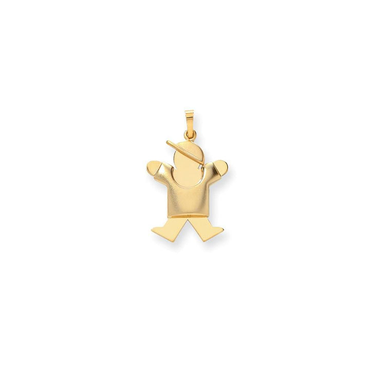 Lovely Rita's Pendants & Charms No Engraving 14k Yellow Gold Puffed Boy With Hat Joy Charm