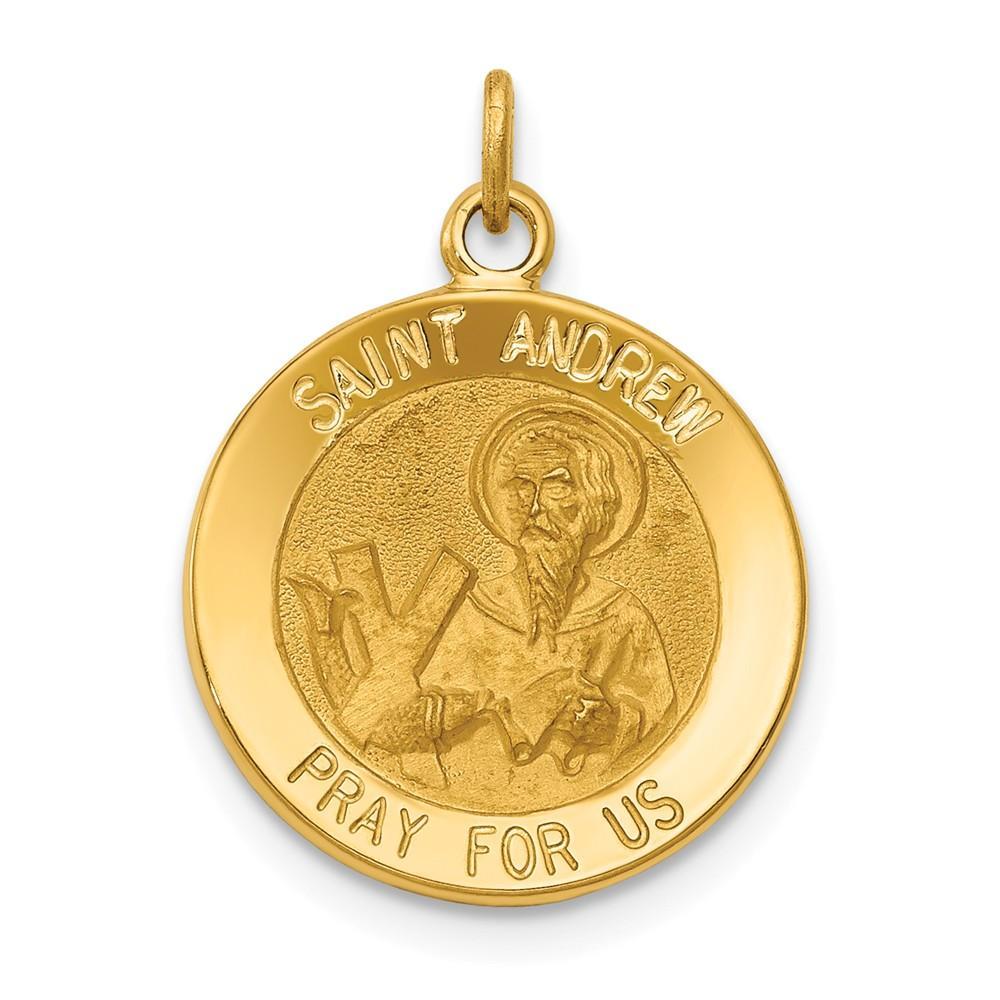 Lovely Rita's Pendants & Charms No Engraving 14k Yellow Gold Saint Andrew Medal Pendant