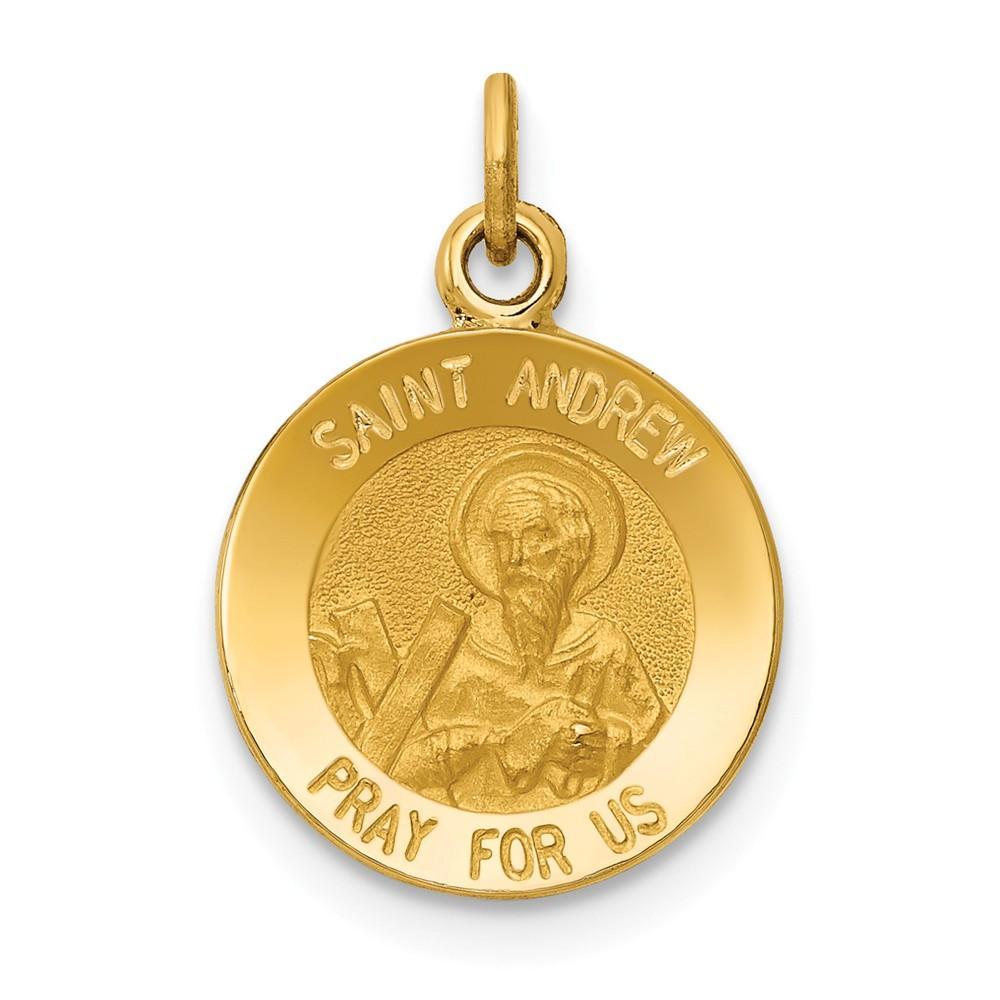 Lovely Rita's Pendants & Charms No Engraving 14k Yellow Gold Saint Andrew Medal Pendant
