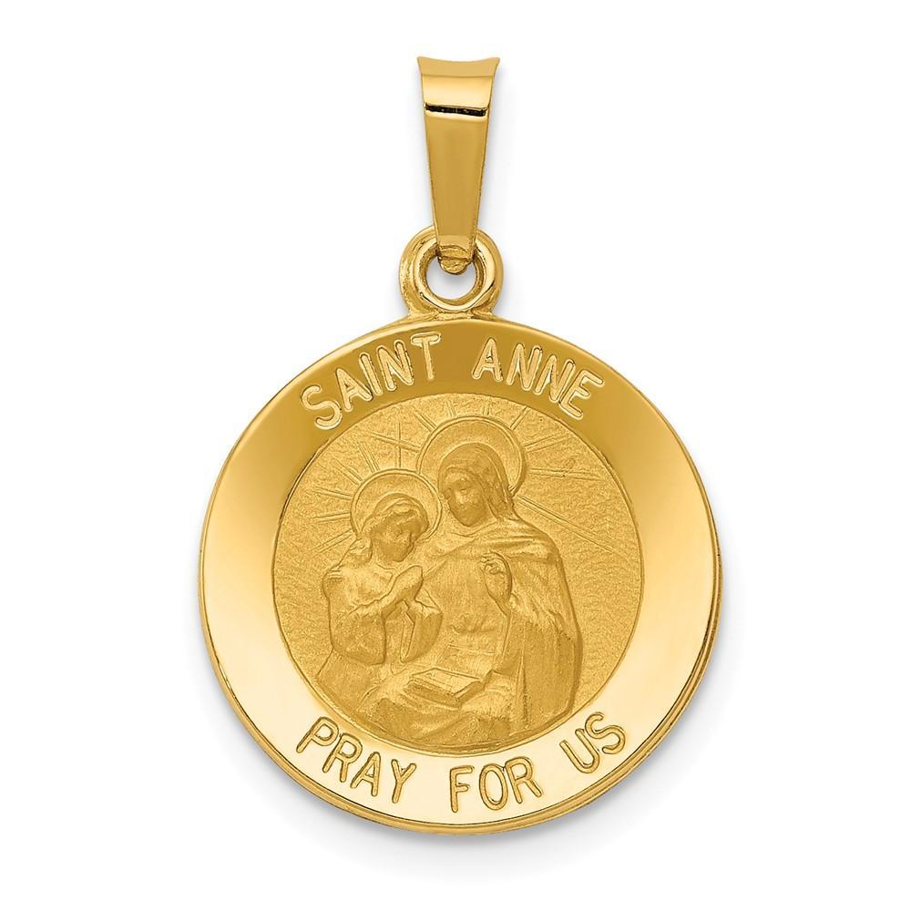 Lovely Rita's Pendants & Charms No Engraving 14k Yellow Gold Saint Anne Medal Pendant