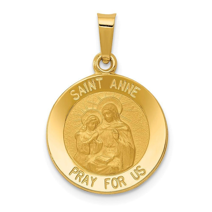 Lovely Rita's Pendants & Charms No Engraving 14k Yellow Gold Saint Anne Medal Pendant