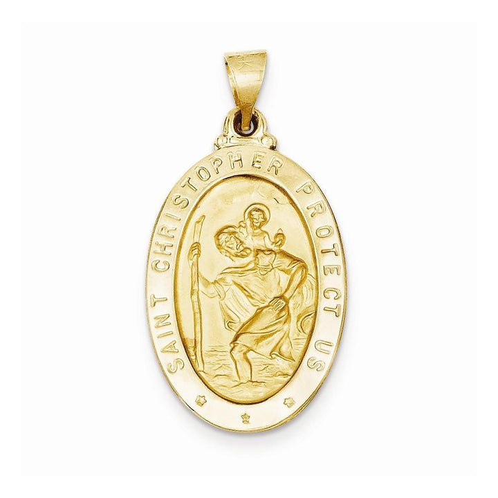 Lovely Rita's Pendants & Charms No Engraving 14k Yellow Gold Saint Christopher Medal Pendant