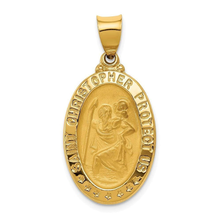 Lovely Rita's Pendants & Charms No Engraving 14k Yellow Gold Saint Christopher Medal Pendant