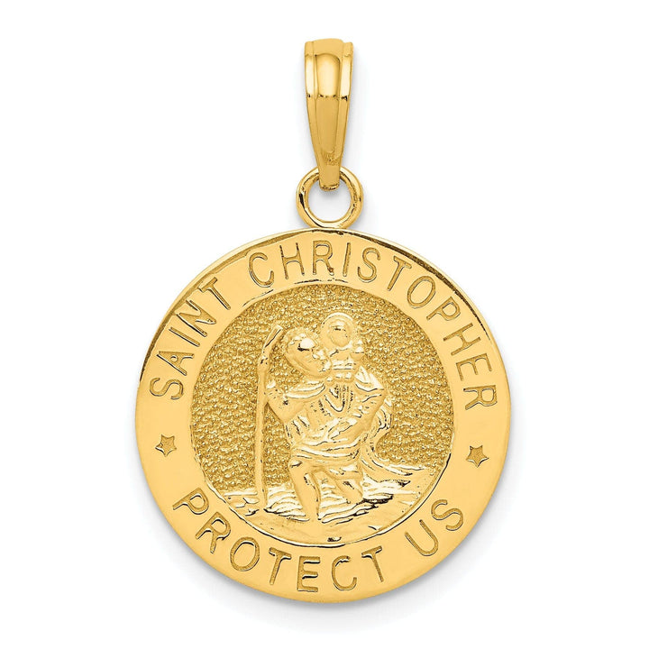 Lovely Rita's Pendants & Charms No Engraving 14k Yellow Gold Saint Christopher Medal Pendant