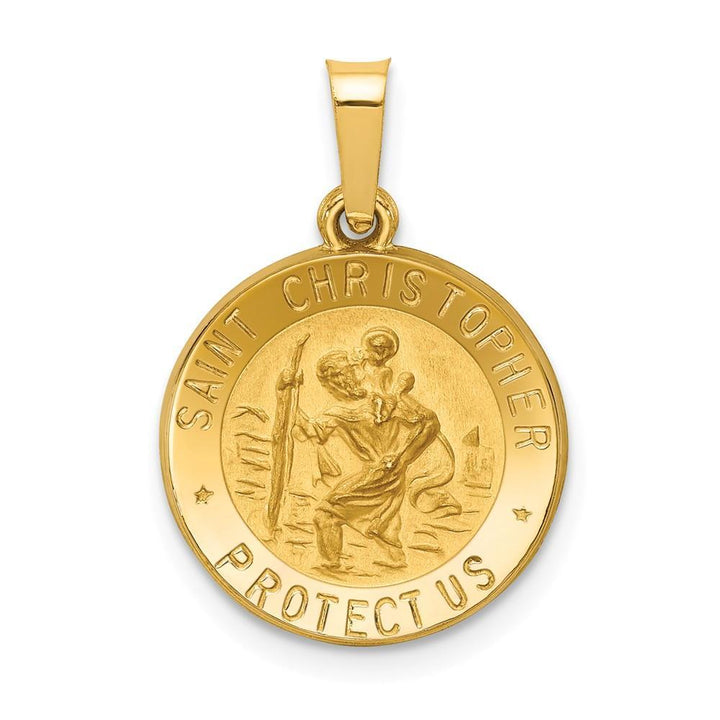 Lovely Rita's Pendants & Charms No Engraving 14k Yellow Gold Saint Christopher Medal Pendant