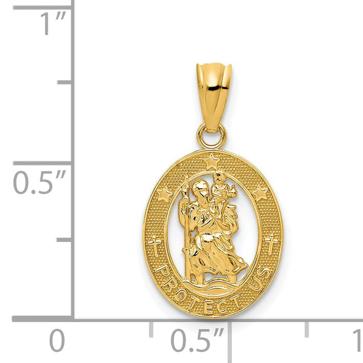 Lovely Rita's Pendants & Charms No Engraving 14k Yellow Gold Saint Christopher Pendant