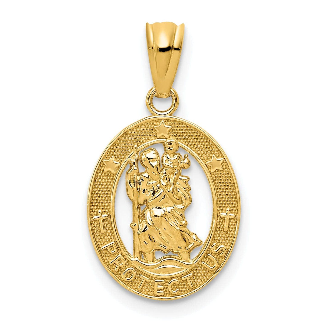 Lovely Rita's Pendants & Charms No Engraving 14k Yellow Gold Saint Christopher Pendant