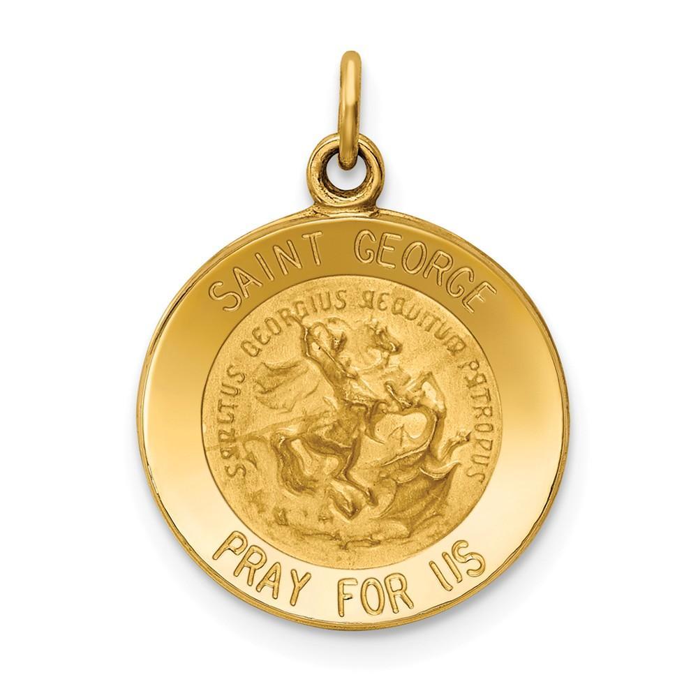 Lovely Rita's Pendants & Charms No Engraving 14k Yellow Gold Saint George Medal Pendant