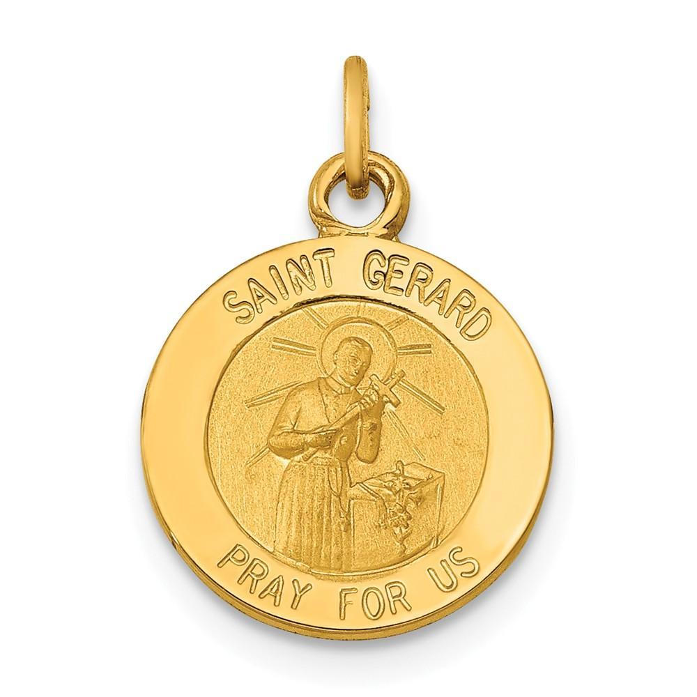 Lovely Rita's Pendants & Charms No Engraving 14k Yellow Gold Saint Gerard Medal Pendant