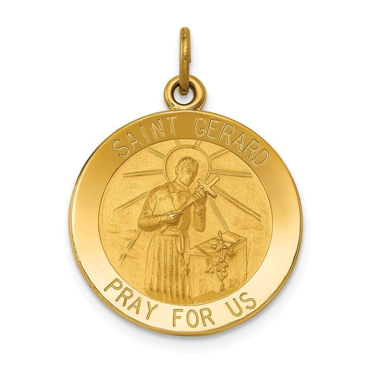Lovely Rita's Pendants & Charms No Engraving 14k Yellow Gold Saint Gerard Medal Pendant