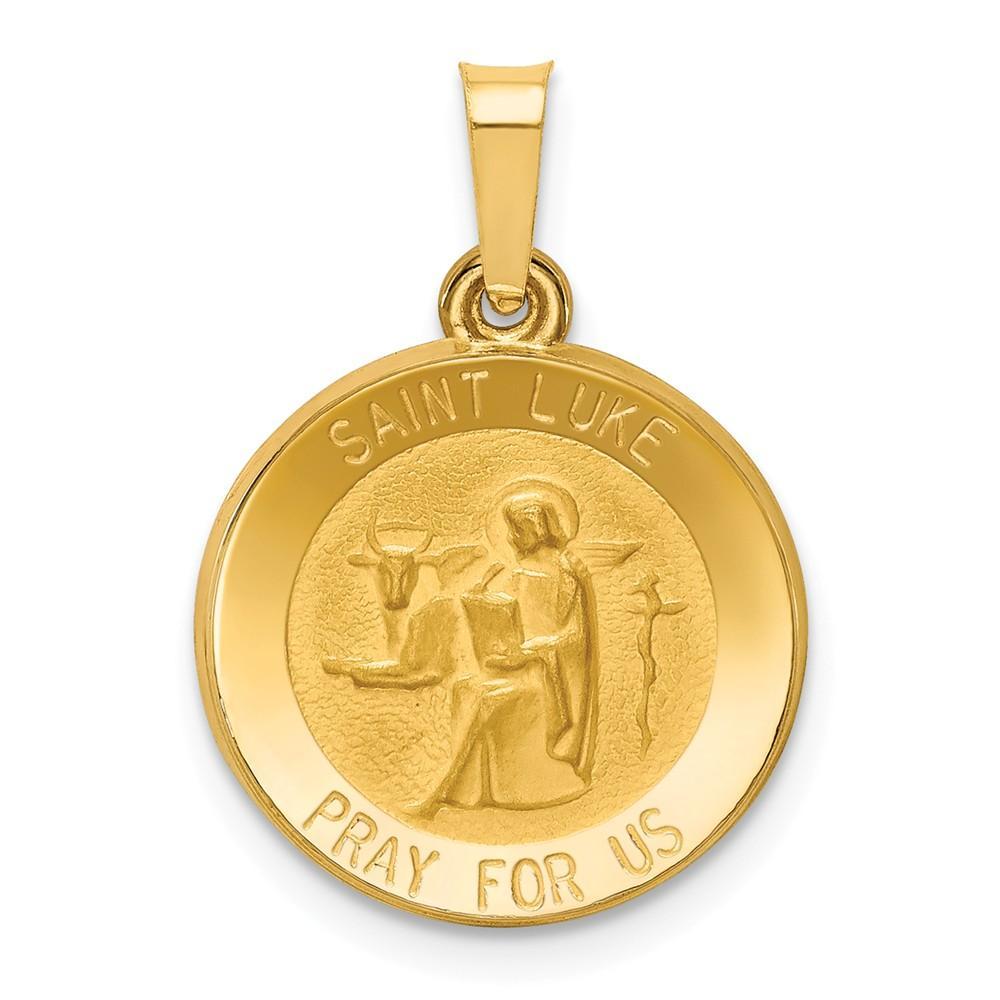 Lovely Rita's Pendants & Charms No Engraving 14k Yellow Gold Saint Luke Medal Pendant