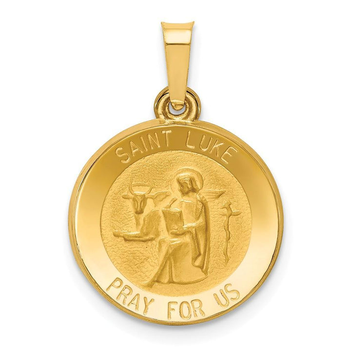 Lovely Rita's Pendants & Charms No Engraving 14k Yellow Gold Saint Luke Medal Pendant