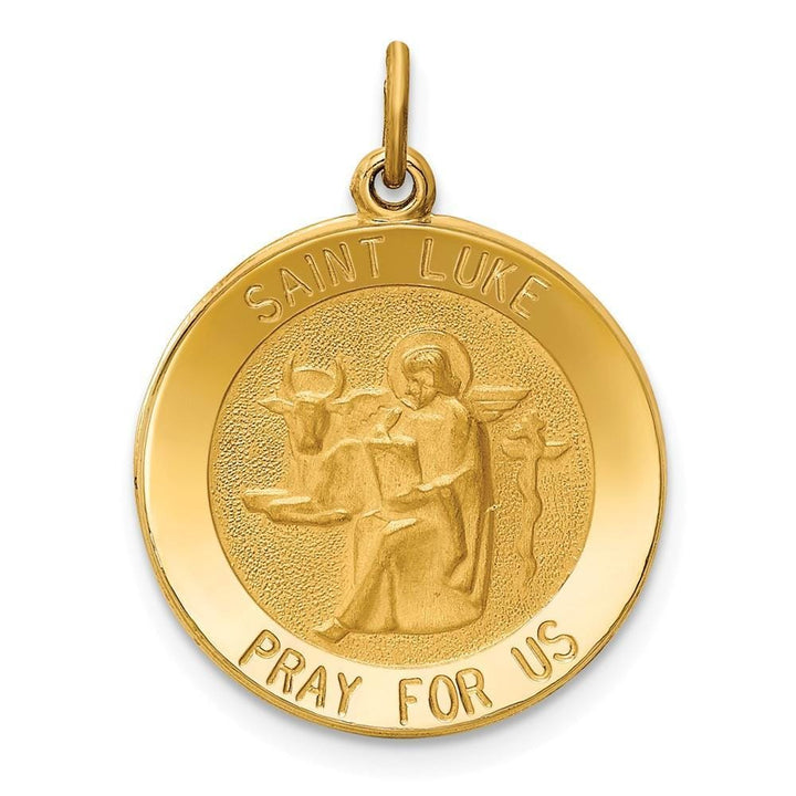 Lovely Rita's Pendants & Charms No Engraving 14k Yellow Gold Saint Luke Medal Pendant