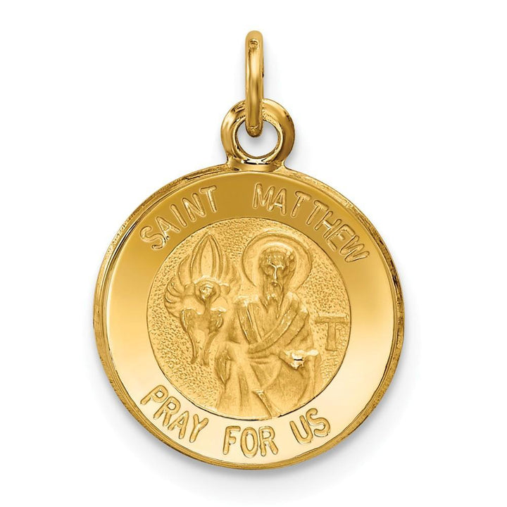 Lovely Rita's Pendants & Charms No Engraving 14k Yellow Gold Saint Matthew Medal Pendant