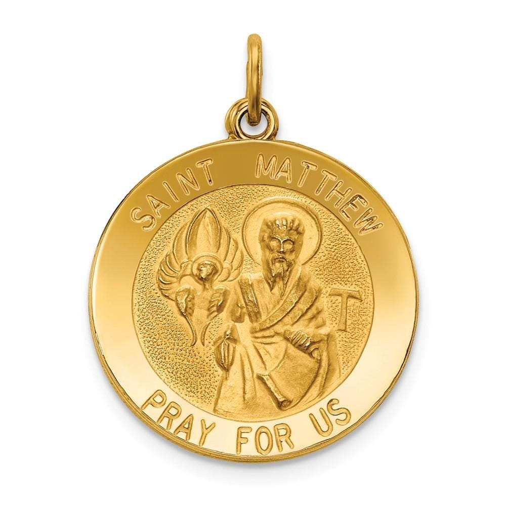 Lovely Rita's Pendants & Charms No Engraving 14k Yellow Gold Saint Matthew Medal Pendant