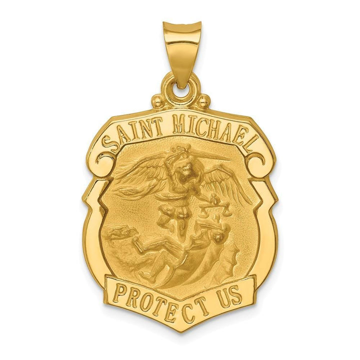 Lovely Rita's Pendants & Charms No Engraving 14k Yellow Gold Saint Michael Badge Medal