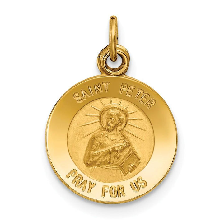 Lovely Rita's Pendants & Charms No Engraving 14k Yellow Gold Saint Peter Medal Pendant