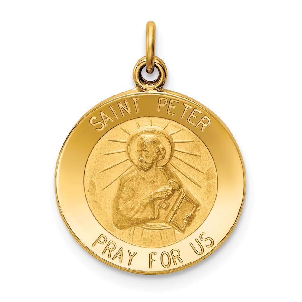Lovely Rita's Pendants & Charms No Engraving 14k Yellow Gold Saint Peter Medal Pendant