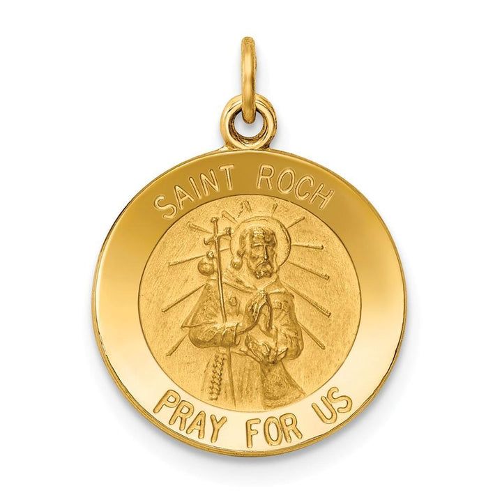 Lovely Rita's Pendants & Charms No Engraving 14k Yellow Gold Saint Roch Medal Pendant