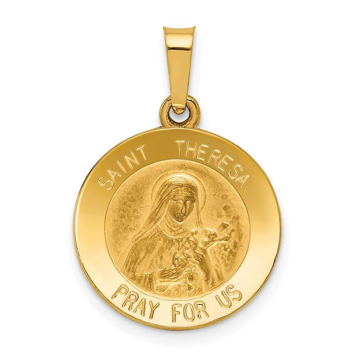 Lovely Rita's Pendants & Charms No Engraving 14k Yellow Gold Saint Theresa Medal Pendant