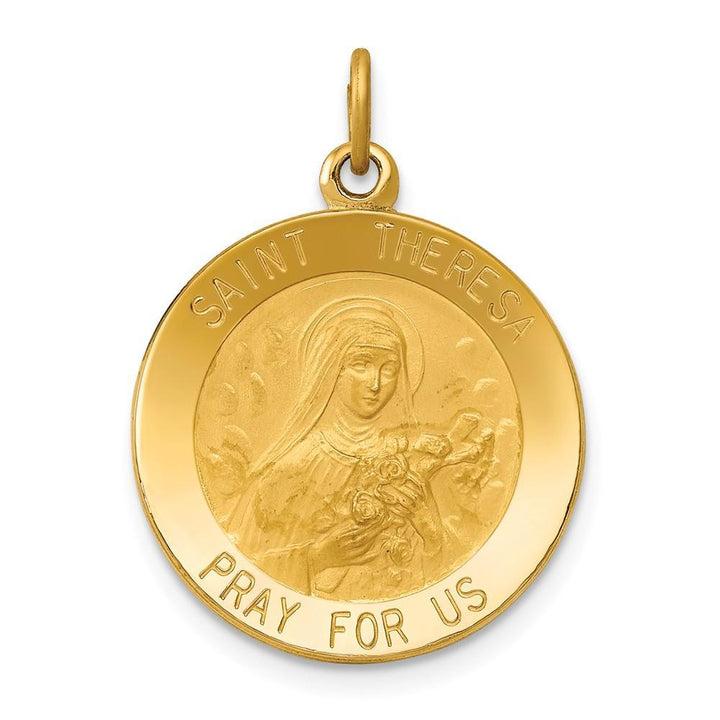 Lovely Rita's Pendants & Charms No Engraving 14k Yellow Gold Saint Theresa Medal Pendant