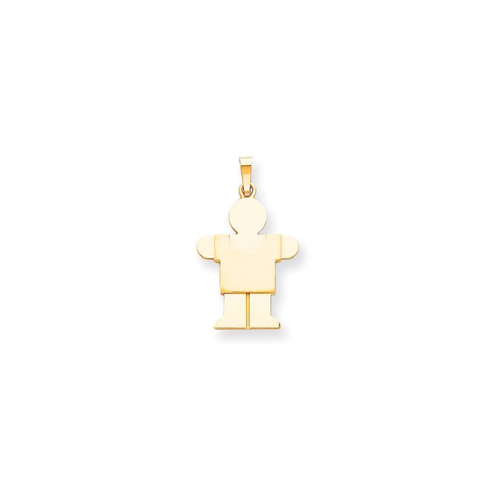 Lovely Rita's Pendants & Charms No Engraving 14k Yellow Gold Satin Solid Hugs Boy Charm
