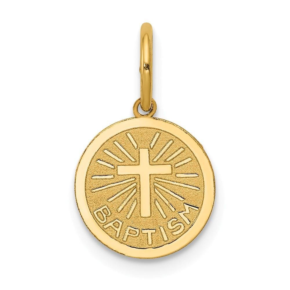 Lovely Rita's Pendants & Charms No Engraving 14k Yellow Gold Small Baptism Medal Pendant.